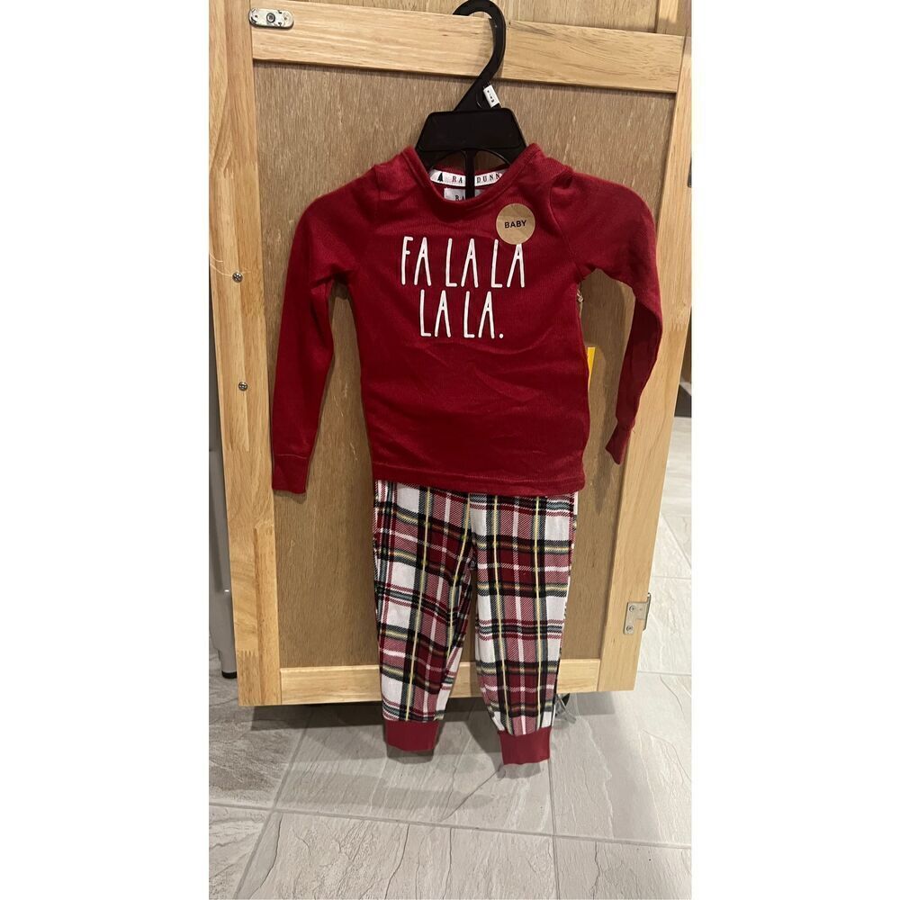 Rae Dunn Fa La La La La Baby Christmas Jammy Set Size 6-9 Month NEW